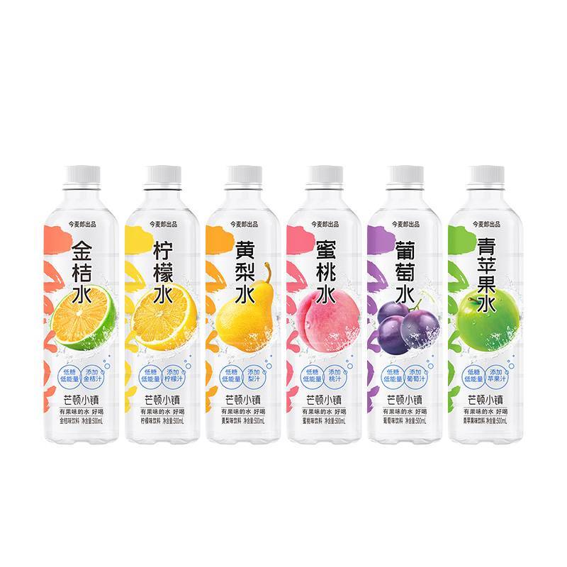 今麦郎芒顿小镇柠檬水蜜桃西瓜青苹果低糖饮料500ml*12瓶整箱饮品